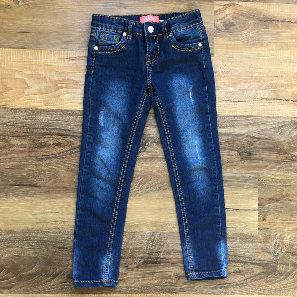 Harley Made With Love Girls’ Denim Jeans Distressed Adjustable Waist Size 6